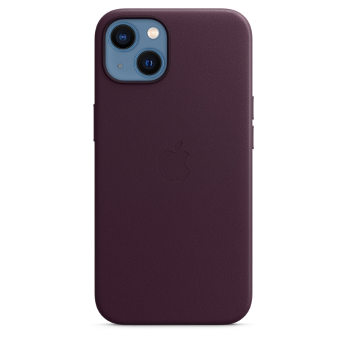 Кожаный чехол leather case Apple MagSafe для iPhone 13 Dark Cherry / Тёмная Вишня