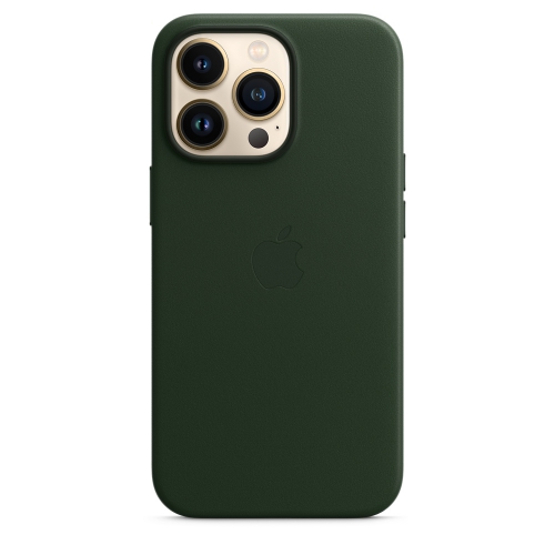 Кожаный чехол Leather case Apple MagSafe для iPhone 13 Pro Sequoia Green / Зеленая Секвойя