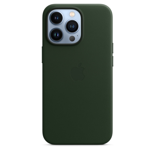 Кожаный чехол Leather case Apple MagSafe для iPhone 13 Pro Sequoia Green / Зеленая Секвойя