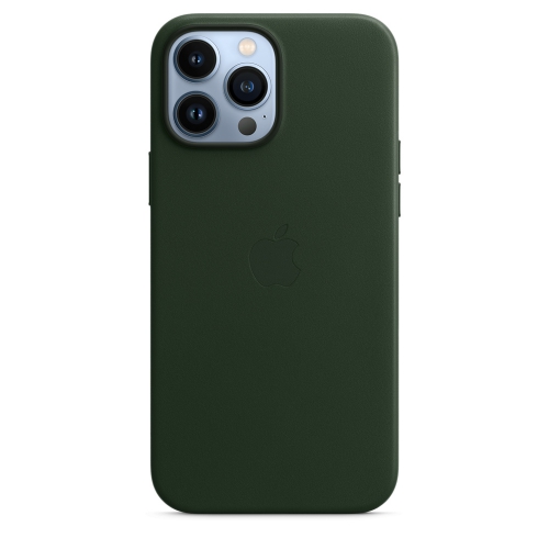 Кожаный чехол Leather case Apple MagSafe для iPhone 13 Pro Max Sequoia Green / Зеленая Секвойя