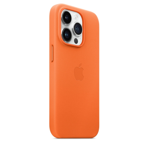 Кожаный чехол Leather case Apple MagSafe для iPhone 14 Pro Max Orange / Оранжевый