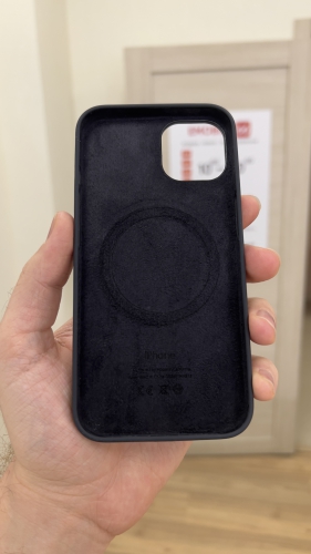Силиконовый чехол Silicone case Apple MagSafe для iPhone 13 Midnight / Тёмная Ночь