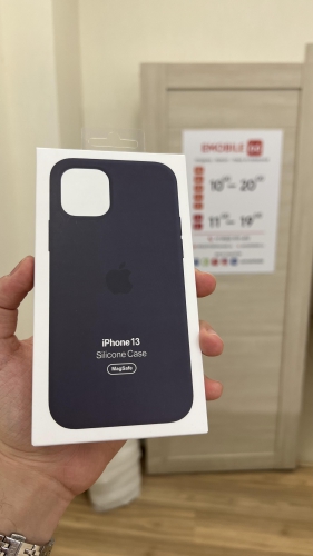 Силиконовый чехол Silicone case Apple MagSafe для iPhone 13 Midnight / Тёмная Ночь