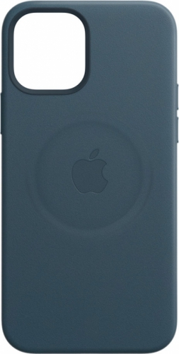 Кожаный чехол Leather case Apple MagSafe для iPhone 12/12 Pro Baltic Blue / Балтийский Синий