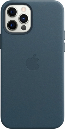Кожаный чехол Leather case Apple MagSafe для iPhone 12/12 Pro Baltic Blue / Балтийский Синий