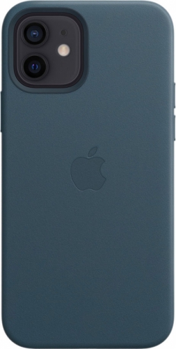 Кожаный чехол Leather case Apple MagSafe для iPhone 12/12 Pro Baltic Blue / Балтийский Синий