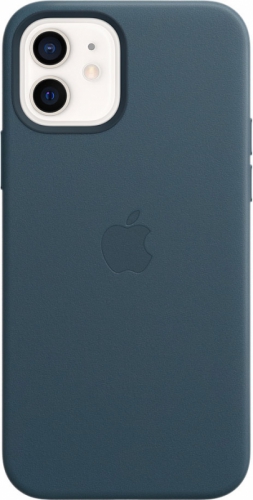 Кожаный чехол Leather case Apple MagSafe для iPhone 12/12 Pro Baltic Blue / Балтийский Синий