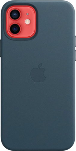 Кожаный чехол Leather case Apple MagSafe для iPhone 12/12 Pro Baltic Blue / Балтийский Синий