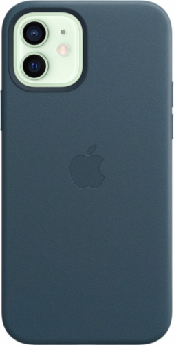 Кожаный чехол Leather case Apple MagSafe для iPhone 12/12 Pro Baltic Blue / Балтийский Синий