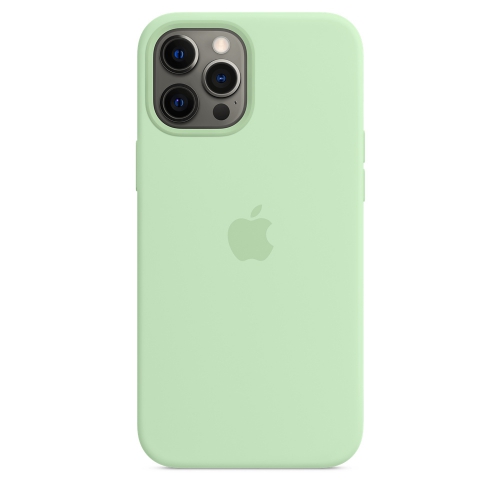 Силиконовый чехол Silicone case Apple MagSafe для iPhone 12 Pro Max Pistachio / Фисташковый