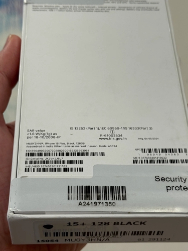 Apple iPhone 15 Plus 128Gb Black