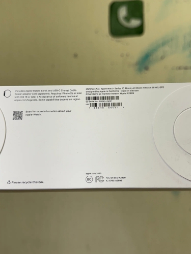 Часы Apple Watch Series 10, 46 мм, корпус из алюминия цвета «чёрный оникс», спортивный ремешок чёрного цвета, размер M/L (MWWQ3)