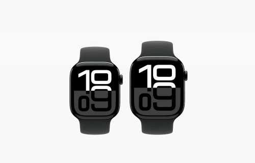 Часы Apple Watch Series 10, 46 мм, корпус из алюминия цвета «чёрный оникс», спортивный ремешок чёрного цвета, размер S/M (MWWP3)