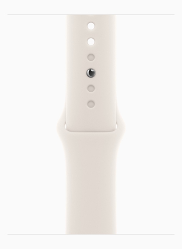 Часы Apple Watch SE 2024, 40 мм, корпус из алюминия цвета «сияющая звезда», спортивный ремешок цвета «сияющая звезда», размер S/M (MXEF3)