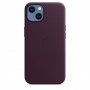Кожаный чехол leather case Apple MagSafe для iPhone 13 Dark Cherry / Тёмная Вишня