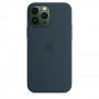 Силиконовый чехол Silicone case Apple MagSafe для iPhone 13 Pro Max Abyss Blue / Синий Омут