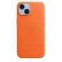 Кожаный чехол Leather case Apple MagSafe для iPhone 14 Orange / Оранжевый