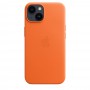 Кожаный чехол Leather case Apple MagSafe для iPhone 14 Orange / Оранжевый