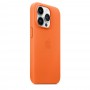 Кожаный чехол Leather case Apple MagSafe для iPhone 14 Pro Max Orange / Оранжевый