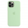 Силиконовый чехол Silicone case Apple MagSafe для iPhone 12 Pro Max Pistachio / Фисташковый