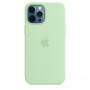Силиконовый чехол Silicone case Apple MagSafe для iPhone 12 Pro Max Pistachio / Фисташковый