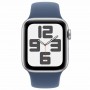 Часы Apple Watch SE 2024, 40 мм, корпус из алюминия серебристого цвета, спортивный ремешок джинсового цвета, размер S/M (MXEC3)