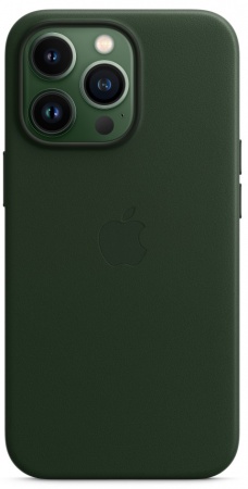 Кожаный чехол Leather case Apple MagSafe для iPhone 13 Pro Sequoia Green / Зеленая Секвойя