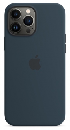 Силиконовый чехол Silicone case Apple MagSafe для iPhone 13 Pro Max Abyss Blue / Синий Омут