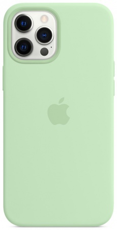 Силиконовый чехол Silicone case Apple MagSafe для iPhone 12 Pro Max Pistachio / Фисташковый