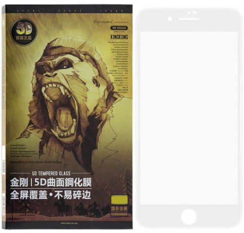 WK / Защитное стекло для телефона iP 7 Plus WK Kingkong 5D White 0.25mm (белое)