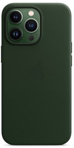Кожаный чехол Leather case Apple MagSafe для iPhone 13 Pro Sequoia Green / Зеленая Секвойя