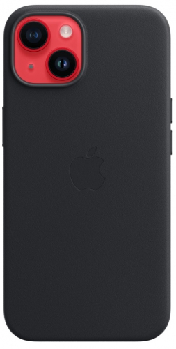 Кожаный чехол Leather case Apple MagSafe для iPhone 14 Midnight / Тёмная Ночь