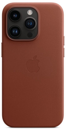 Кожаный чехол Leather case Apple MagSafe для iPhone 14 Pro Max Umber / Коричневый