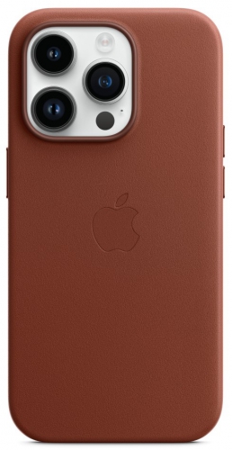 Кожаный чехол Leather case Apple MagSafe для iPhone 14 Pro Umber / Коричневый