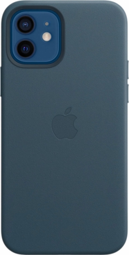 Кожаный чехол Leather case Apple MagSafe для iPhone 12/12 Pro Baltic Blue / Балтийский Синий