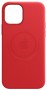 Кожаный чехол leather case Apple MagSafe для iPhone 12 Pro Max Red / Красный