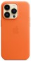 Кожаный чехол Leather case Apple MagSafe для iPhone 14 Pro Max Orange / Оранжевый