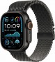 Часы Apple Watch Ultra 2 2024 Cellular, 49 мм, корпус из титана чёрного цвета, миланский браслет чёрного цвета, размер L (MX5V3)